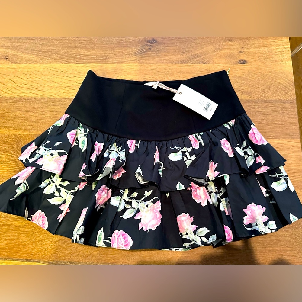 LoveShackFancy Isley mini skirt size 8.